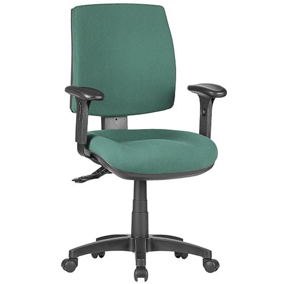 ST Alpha Fabric Upholstered Low Back Task Chair with Arms