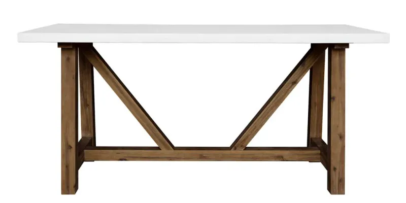 VI Estrella Timber Leg Polycement Top Outdoor Bar Table