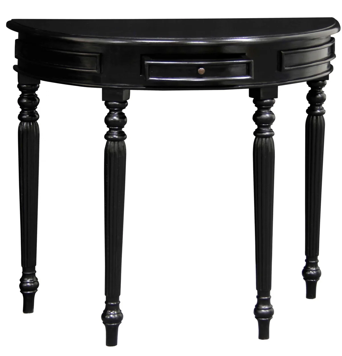 CT Huntley Solid Timber Turn Legs Half Round Sofa Table
