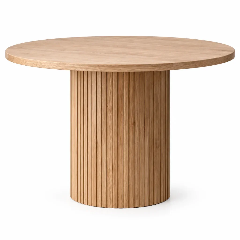 MD Oscar Solid Timber Trunk Leg Round Dining Table