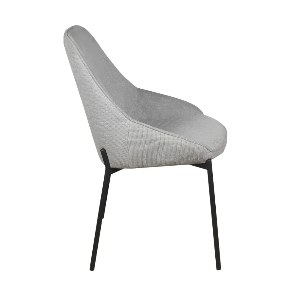 VI Titan Fabric Upholstered Metal Leg Dining Chair