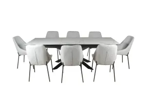 VI Iza Metal Leg Ceramic Top Extandable Dining Table thumbnail 10