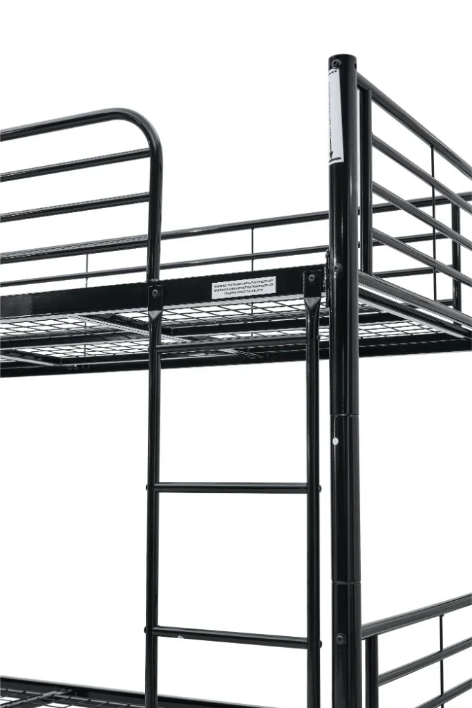 VI Tiamo Metal Frame Single Over Single Bunk Bed - White & Black