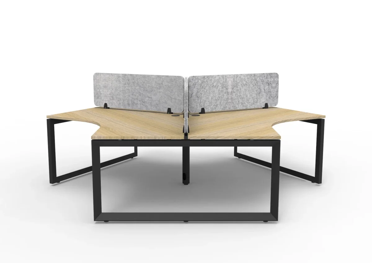 RL Infinity 120 Degree Loop Leg 3 User Workstation with Eco Panel Screen