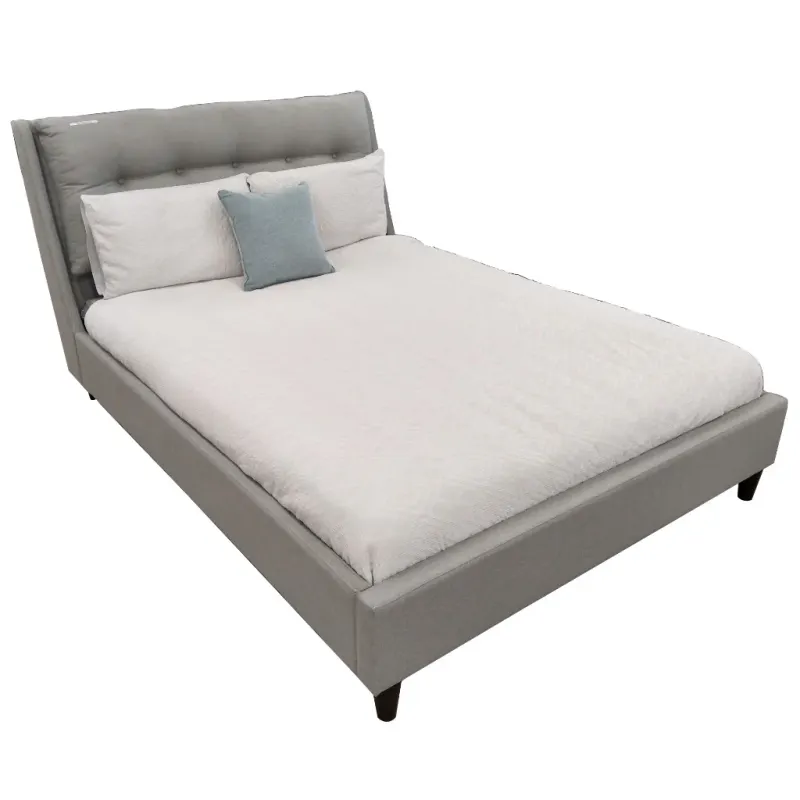 VI Lance Fabric Upholstered Timber Leg Bed