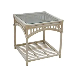 CR Barbados Rattan with Tempered Glass Top Side Table thumbnail 2