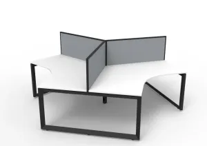 RL Infinity 120 Degree Loop Leg 3 User Workstation with Aluminium Framed Screen thumbnail 4