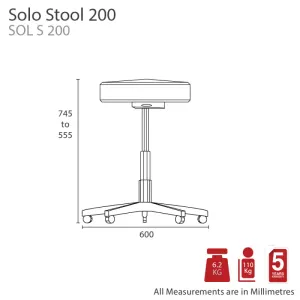 MA Solo PU Upholstered Adjustable Stool thumbnail 2