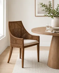CR Tennessee Timber Framed Rattan Dining Chair thumbnail 14