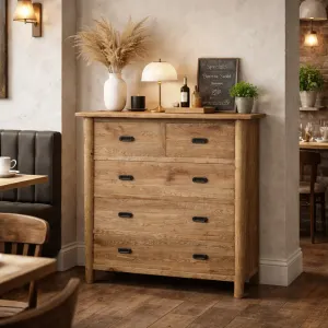 MF Tiffany Solid Timber 5 Drawer Chest thumbnail 4