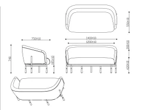 RL Cosmos Fabric Upholstered 2 Seater Breakout Sofa thumbnail 6