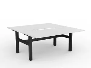 OL Agile Fixed Height Shared Desk – White Top with Black Frame thumbnail 5