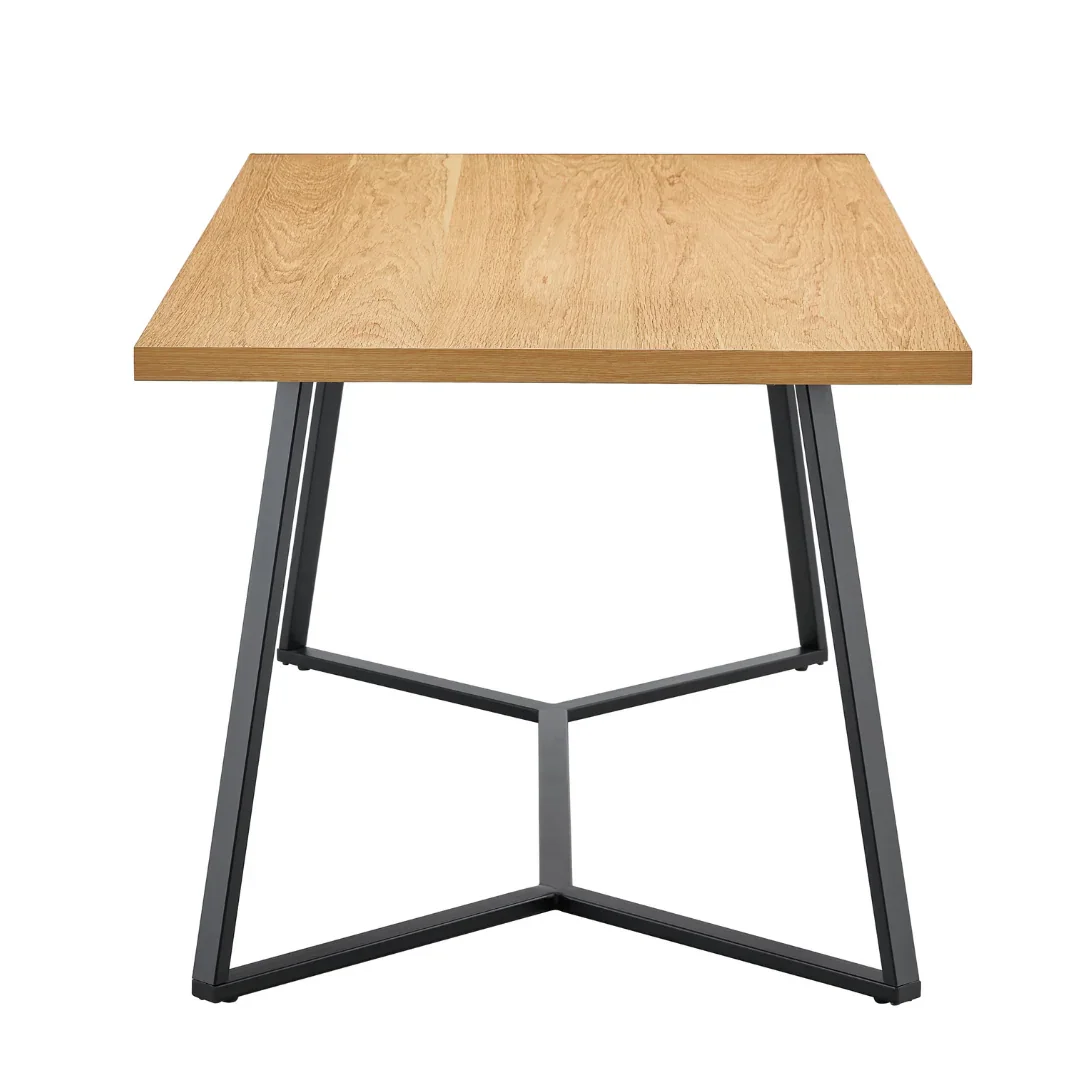 BT April Metal Leg Timber Veneer Top Dining Table