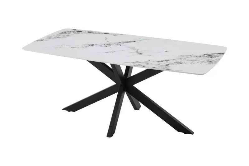 VI Raffael Stone Top Metal Leg Dining Table