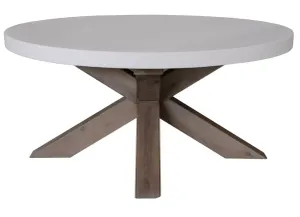 VI Liberty Timber Base Concrete Top Round Coffee Table thumbnail 2