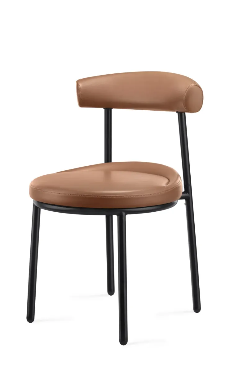 RL Nyx PU Leather Upholstered Black Metal Base Breakout Chair