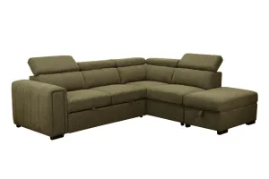 VI Odelia 2 Seater Fabric Sofabed with Chaise Storage Ottoman thumbnail 1