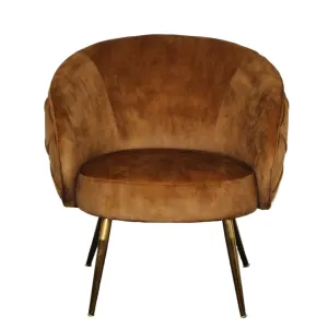 BT York Accent Chair - Diamond Tufted, Blush, Gold & Floral Deluxe Velvet thumbnail 4