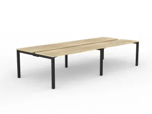 OL Axis 4-User Double Sided Workspace – Oak Top with Black Frame thumbnail 14