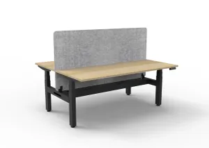 RL Boost+ Height Adjustable 2 User Back to Back Workstation with Grey Eco Panel Screen thumbnail 1
