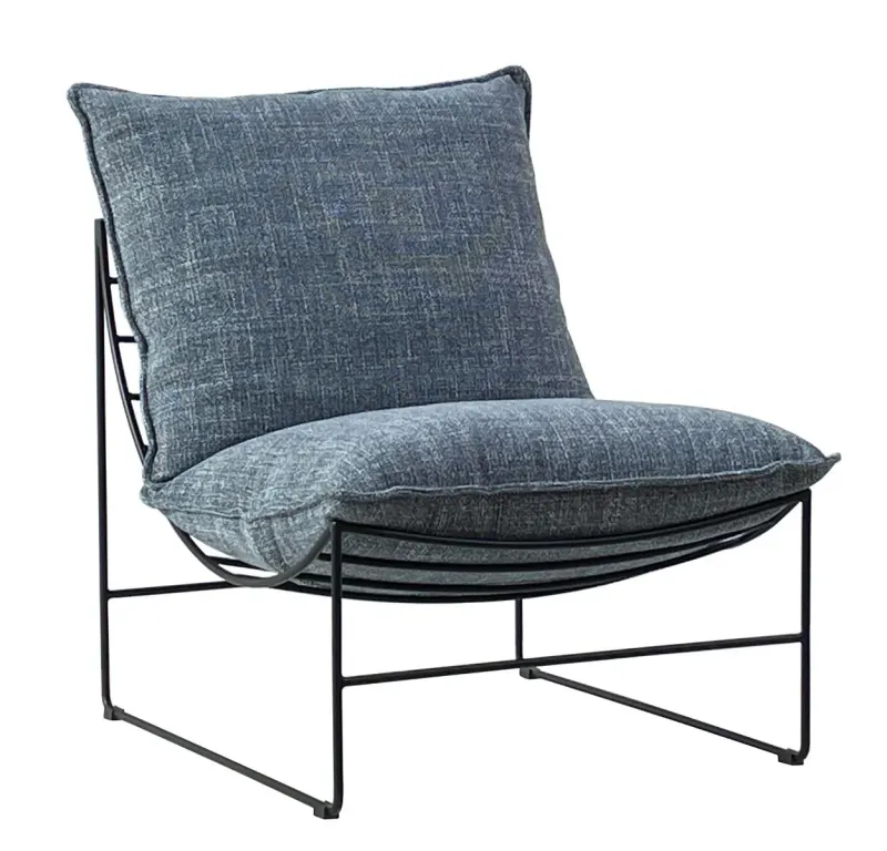 CR Drew Fabric Upholstered Metal Leg Accent Chair