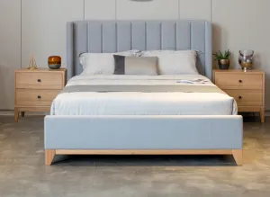 VI Colmar Fabric Upholstered Vertical Winged Bed Frame thumbnail 1