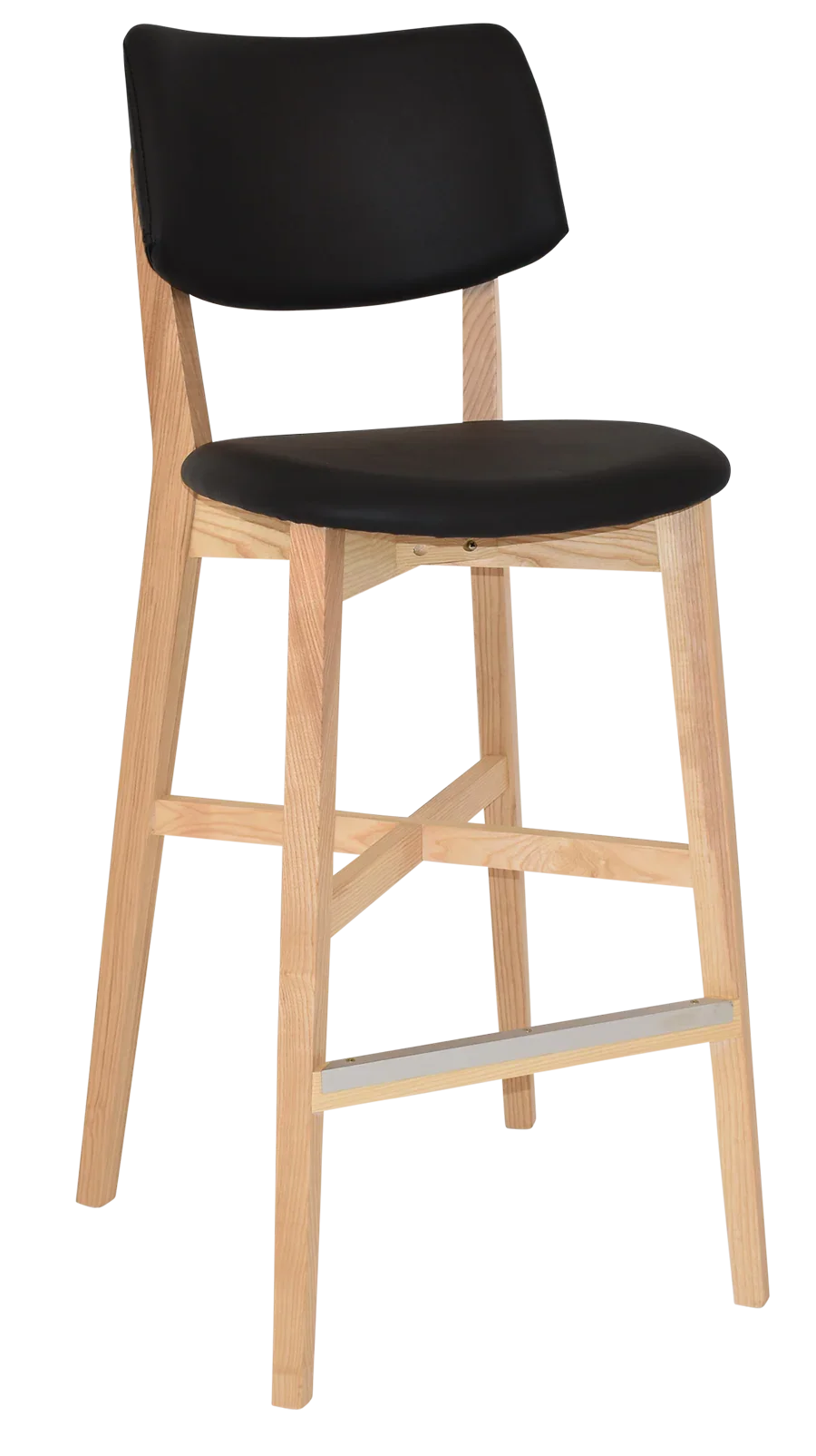 EZ Phoenix Solid Timber Framed PU Leather Seat and Back Barstool