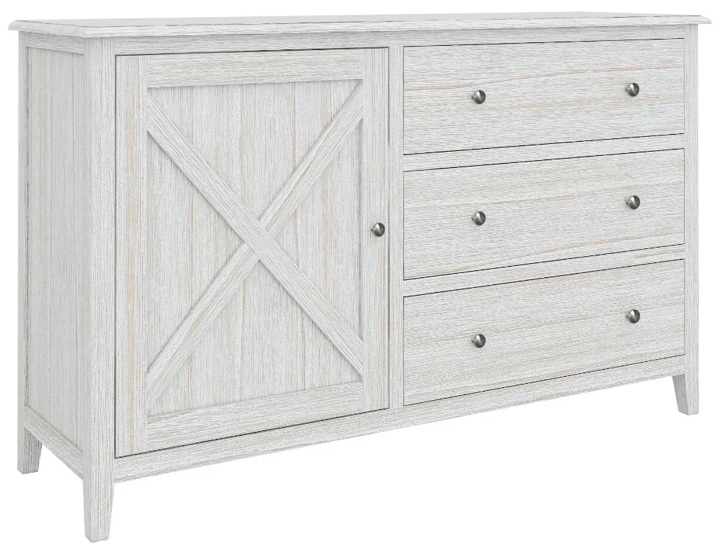 VI Clifton Solid Timber 5 Drawer 1 Door Dressing Table