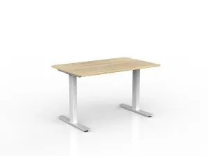 OL Agile Fixed Height Desk – Oak Top with white Frame thumbnail 6