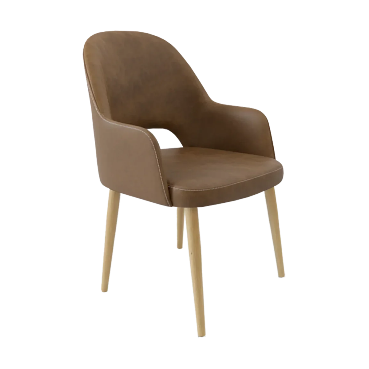 FL Orleans Bourbon Fabric Upholstered Aluminium Legs Hospitality Dining Chair