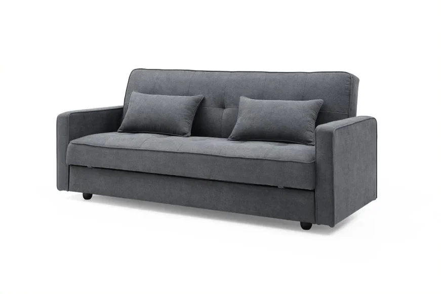 HE Jenny Fabric Upholstered Timber Leg 3 Seater Sofa Bed
