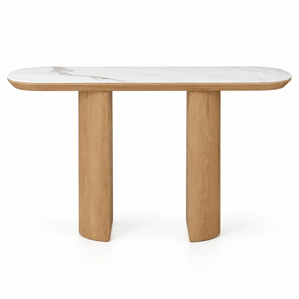MD Calvin Solid Timber Base Ceramic Top Hall Table