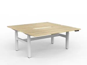 OL Agile Motion+ Electric Height Adjustable Shared Desk – Oak Top White Frame thumbnail 19