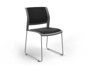 OL Game Fabric Upholstered Hospitality Stacking Chair - Charcoal Shell thumbnail 6