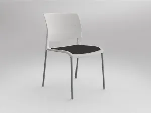OL Game Upholstered Seat Breakout Chair -4 Legs White Shell thumbnail 6