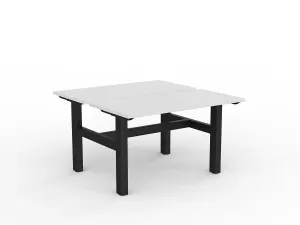 OL Agile Fixed Height Shared Desk – White Top with Black Frame thumbnail 12