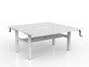 OL Agile Winder Height Adjustable Shared Desk – White Top with White Frame thumbnail 12