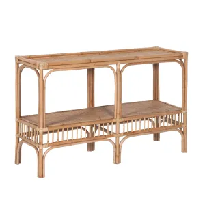 TJ Laguna Rattan Console Table with Shelf thumbnail 1