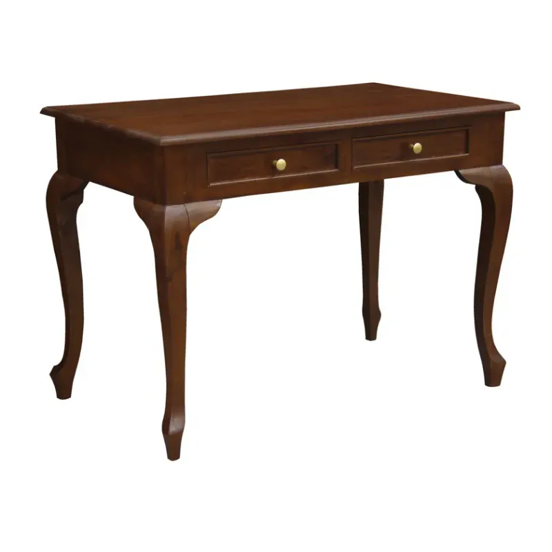 CT Queen Anne Solid Timber 2 Drawer Desk