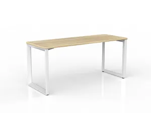 OL Anvil Straight Desk – Oak Top with White Frame thumbnail 12