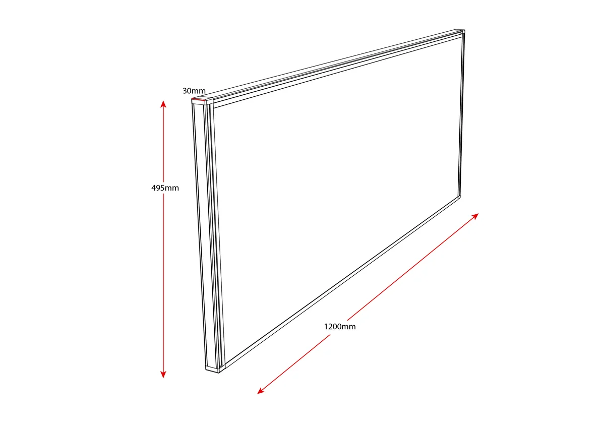 RL SHUSH30 30mm Thick 495mm High System Screen