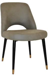 EZ Albury Black Stainless Steel Brass Top Leg Upholstered Hospitality Dining Chair thumbnail 15