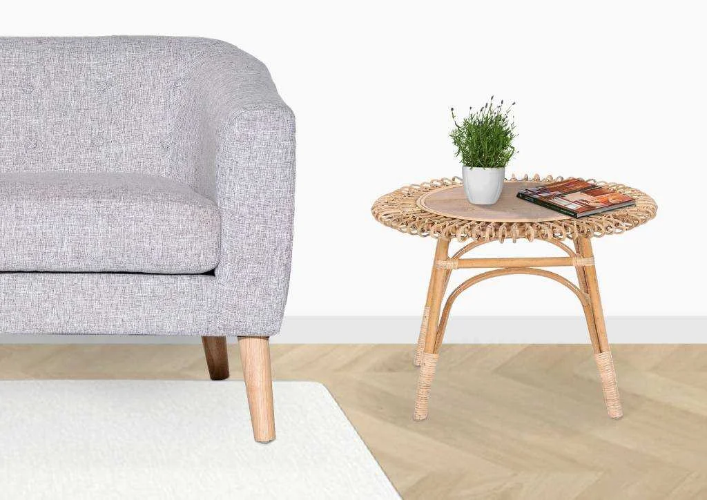 VI Kendall Rattan Round Side Table