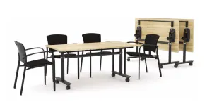 OL Agile Rectangular Flip Table with Castors thumbnail 9