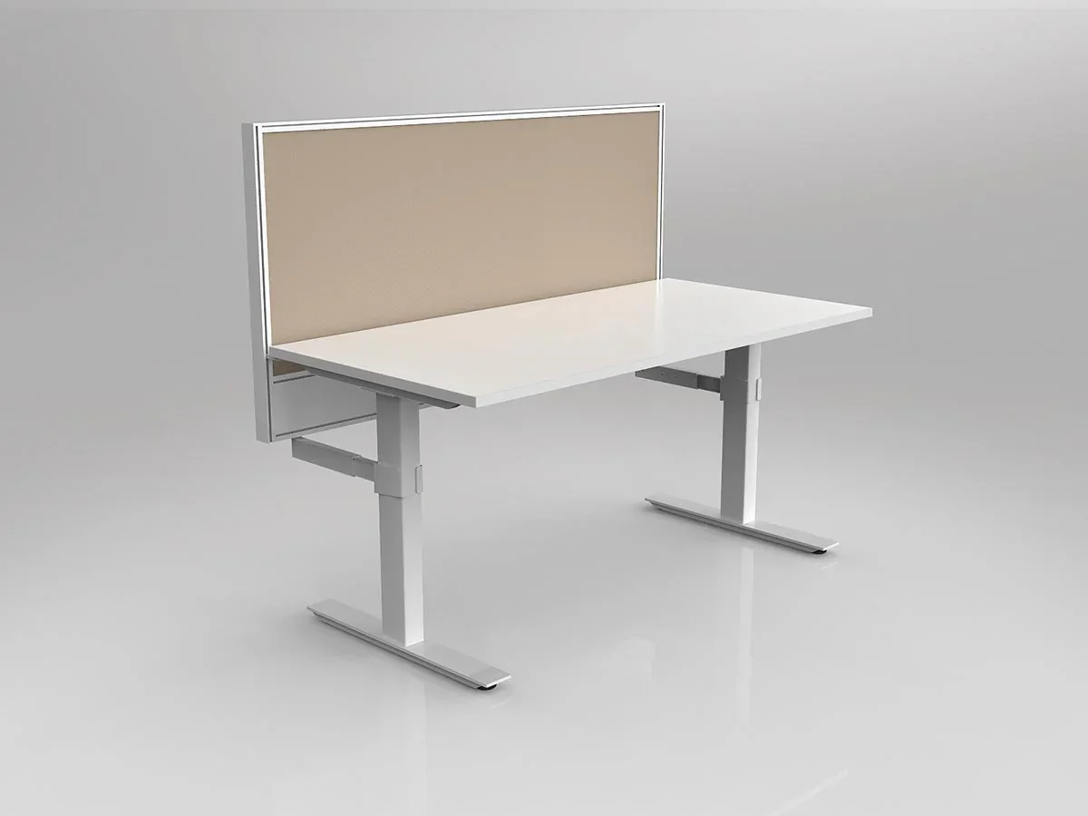OL Studio50 Deskmount Screens Panel – Breath Fabric with White Frame – 1200mm Height