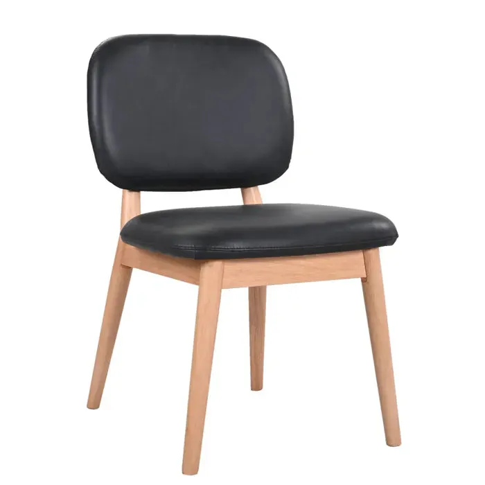 MD Dandy Leather Upholstered Timber Leg Dining Chair