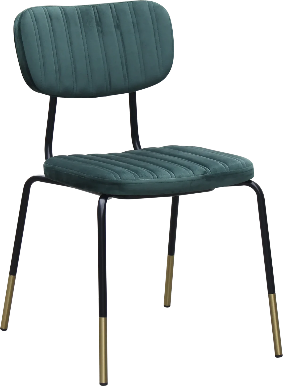FL Tiramisu Velvet Upholstered Black Leg Brass Tip Hospitality Function Chair