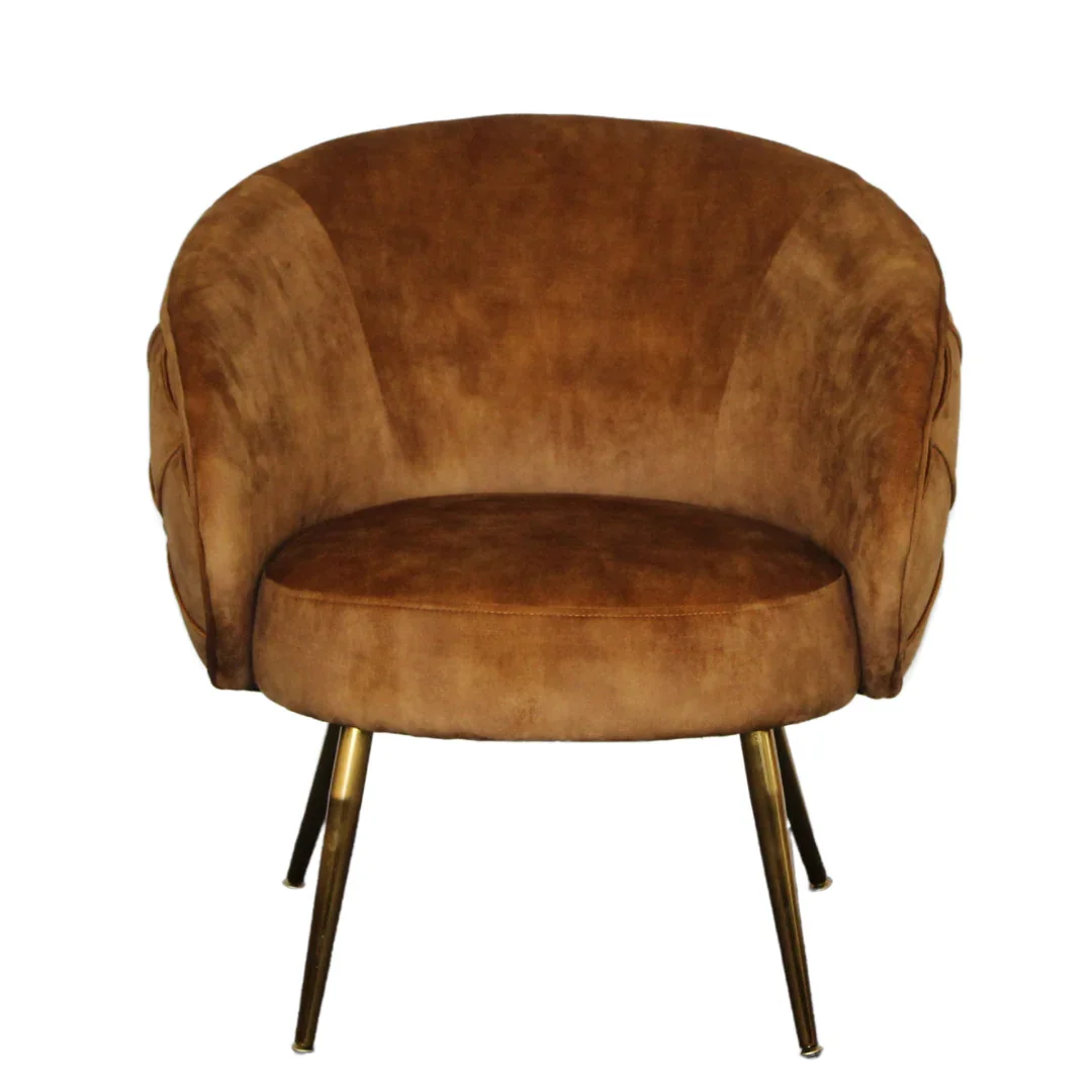 BT York Accent Chair - Diamond Tufted, Blush, Gold & Floral Deluxe Velvet