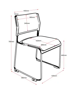 RL Wimbledon Stackable Chrome Sled Base Visitor Chair with Seat Cushion thumbnail 2