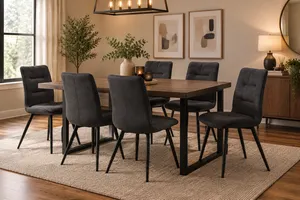 MD Poissy Fabric Upholstered Dining Chair Midnight thumbnail 2